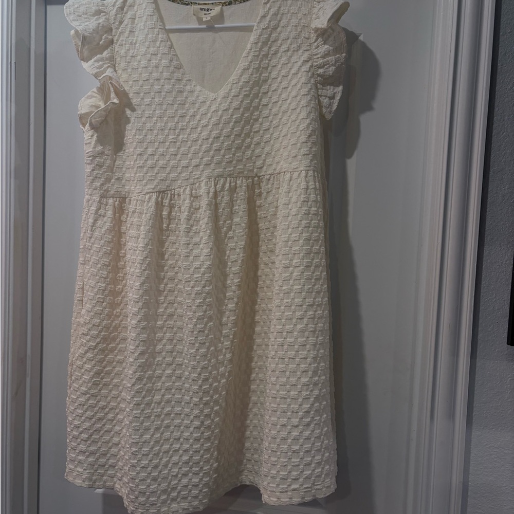 Umgee Cream Textured Kids Dress